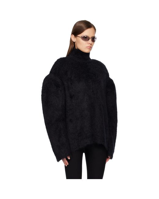 Acne Black Padded Wool Sweater