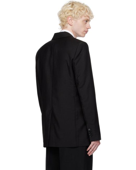 AMI Black Double Breasted Jacket for men