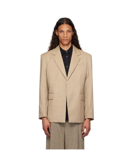 Peter Do Natural Tan Padded Shoulder Blazer for men