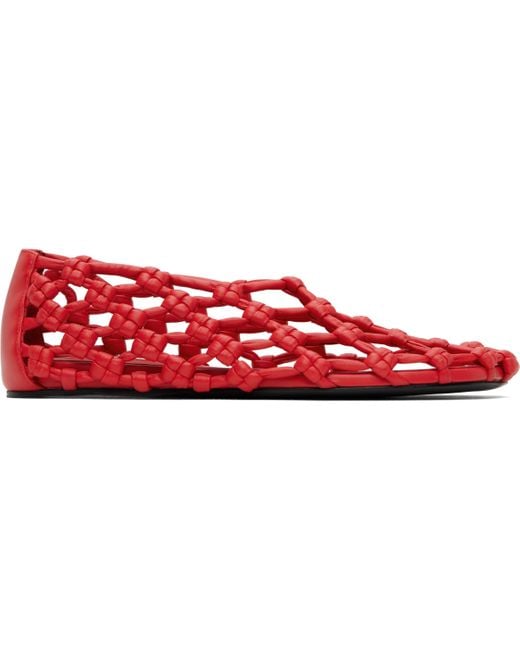 【関税込み】Jil Sander レッド Hand-Knotted フラットシューズ Jil Sander レッド Hand-Knotted フラットシューズ ブラック | Lyst