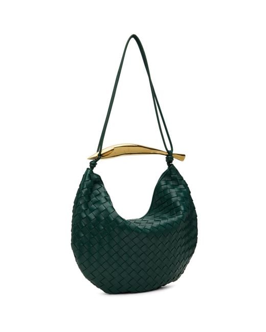 Bottega Veneta Black Green Medium Sardine Messenger Bag for men
