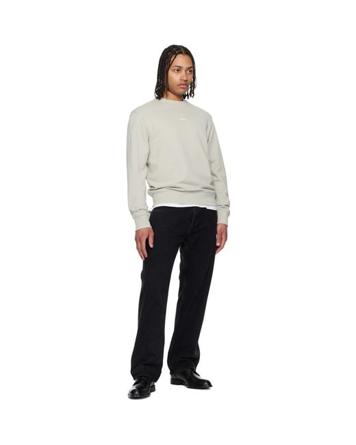 Boss Black Relaxed-Fit Cotton Terry Contrast Logo Sweatshirt for men