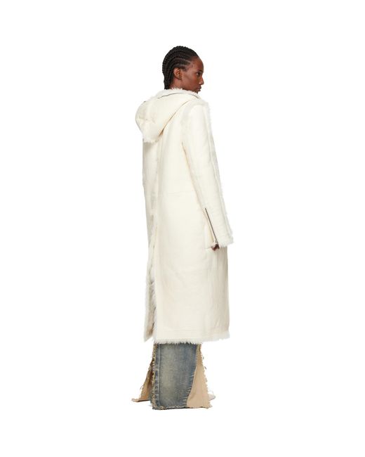 Rick Owens Black Off- Concordians Klaus Reversible Shearling Coat