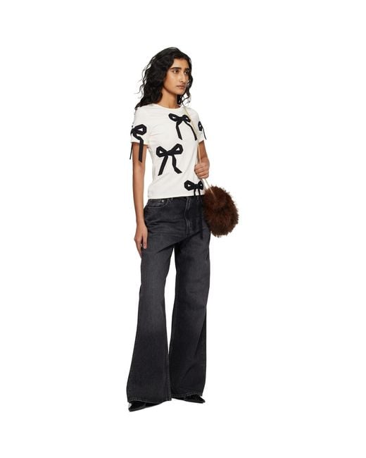 Marc Jacobs Black Off- Bow Shrunken T-Shirt
