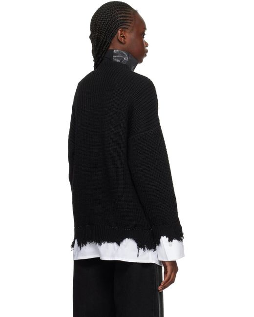 MM6 by Maison Martin Margiela Black Layered Sweater