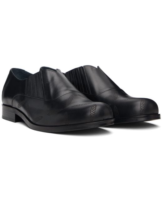 メンズ STEFAN COOKE ブラック Perforated Slip On ローファー Black