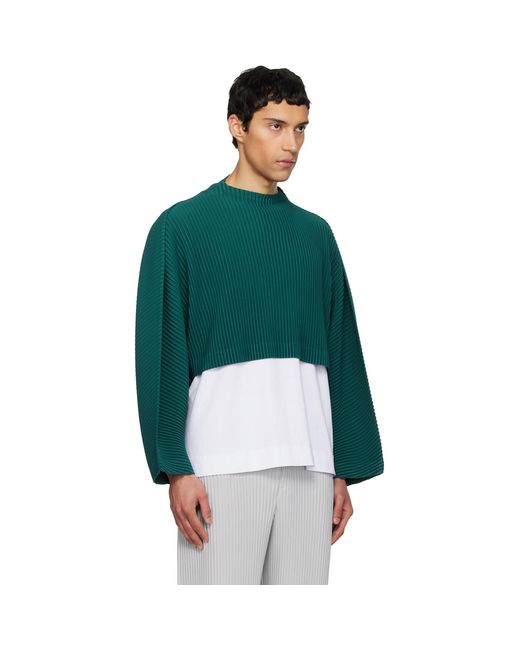 Homme Plissé Issey Miyake Green Color Pleats 1 Top for men