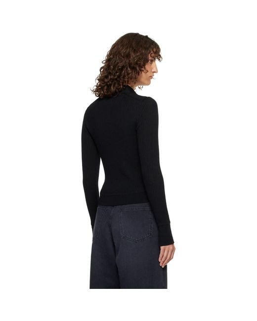 mfpen Black Partial Placket Polo