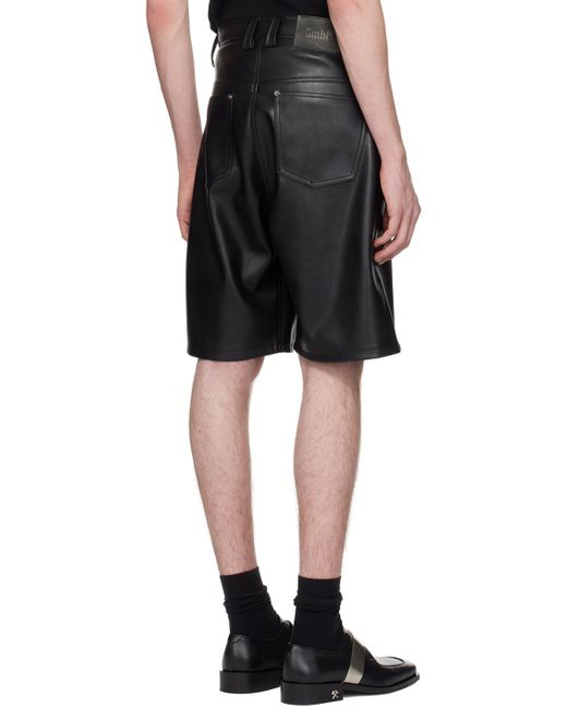 GmbH Black Zoran Faux-leather Shorts for men