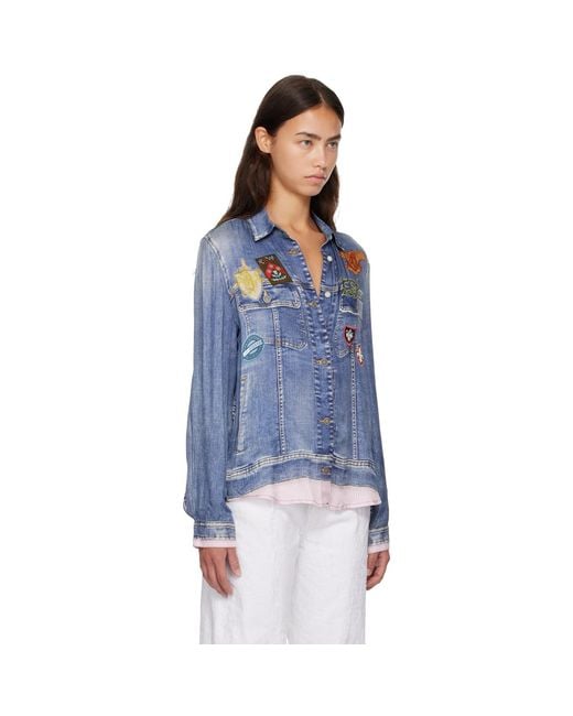 DIESEL Blue Trompe L'Oeil Shirt