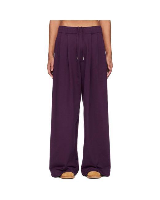 Dries Van Noten Purple Pleated Sweatpants for men