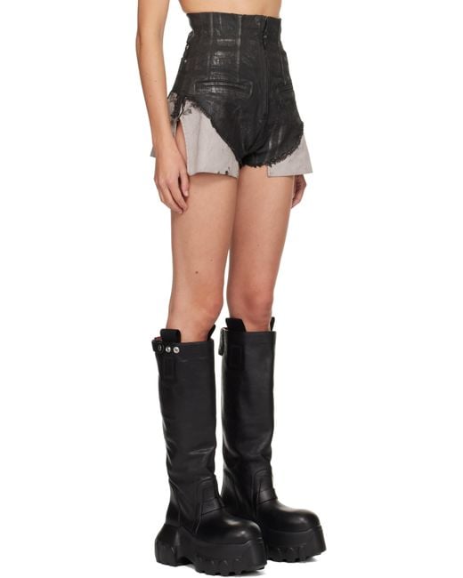 Rick Owens Black Concordians Dirt Cutoffs Denim Shorts