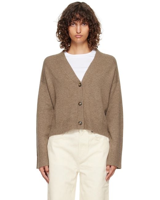 Cardigan Kaia Taupe À Garnitures En Tricot Côtelé Et À Logo Loulou de Saison en coloris Multicolor