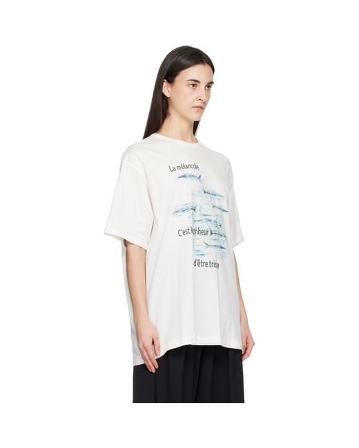 Yohji Yamamoto White Off- 'La Mélancolie' Short Sleeve T-Shirt