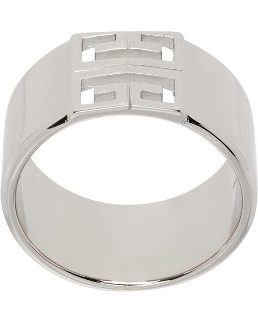 Givenchy Metallic Silver 4g Ring for men