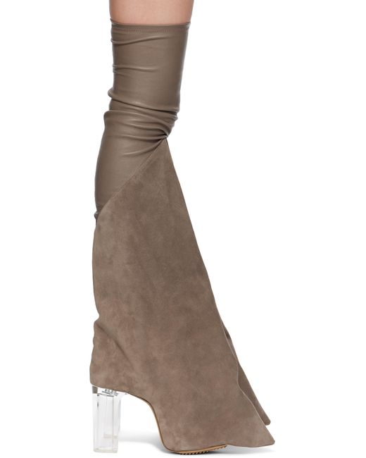 Rick Owens Brown Hollywood Taco Kiss Tall Boots