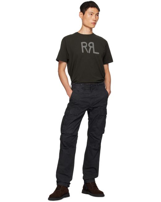 RRL Black Surplus Cargo Pants for men