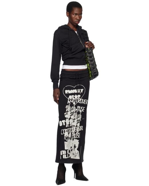 VAQUERA Black 'Runway Star' Maxi Skirt