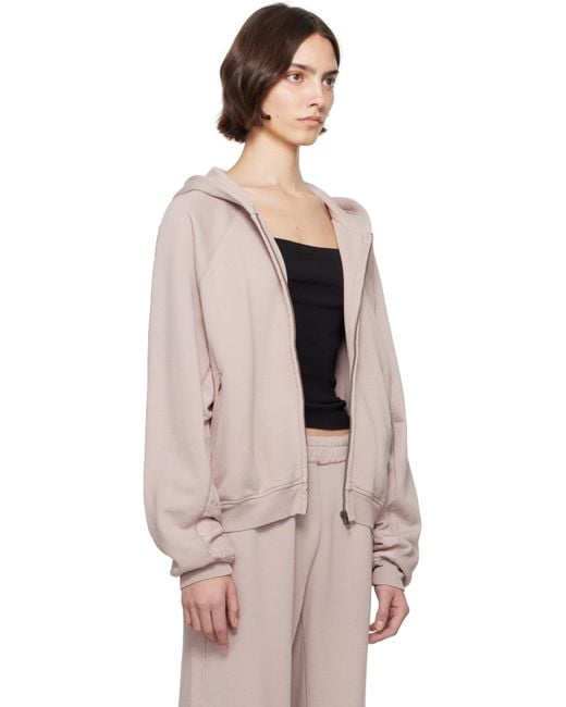 Skims Natural Taupe French Terry Relaxed Zip Up Hoodie