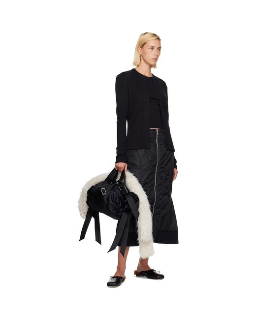 Simone Rocha Black Pointelle Cardigan