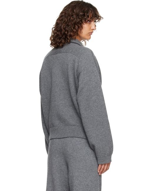 Loulou de Saison Gray Dries Cashmere Zipped Sweater