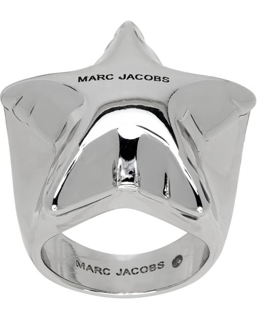 Chevalière argentée à ornement graphique Marc Jacobs en coloris Metallic