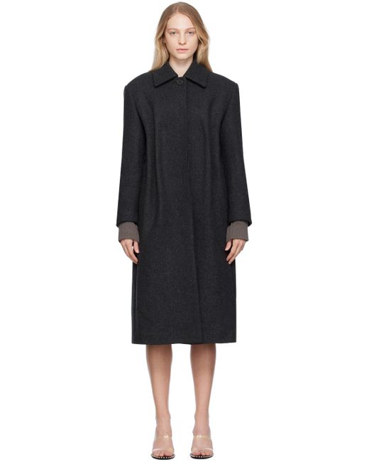 we11done Black Gathered Trench Coat
