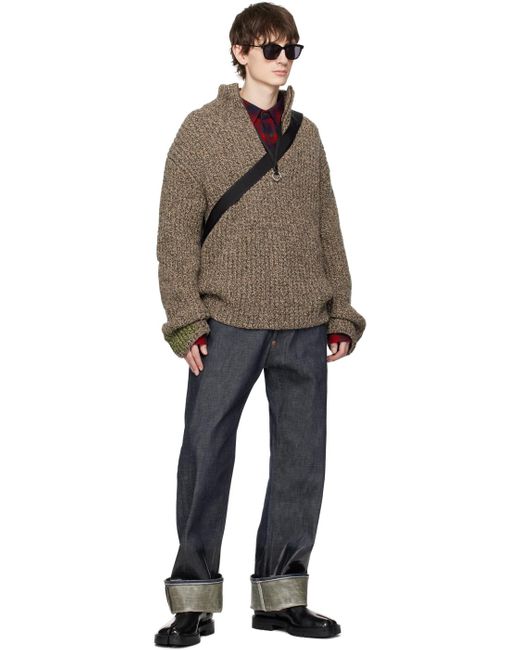 Maison Margiela Brown Half-zip Sweater for men