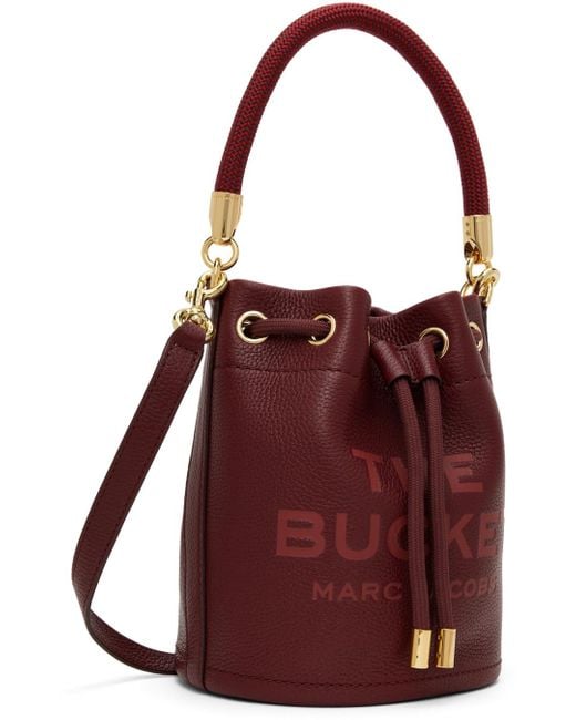 Marc Jacobs バーガンディ The Leather Bucket バッグ Red