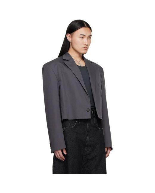 Lu'u Dan Black Slashed Blazer for men