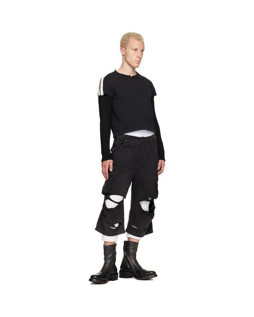 424 Black Thermal Capped Sleeve T-Shirt for men
