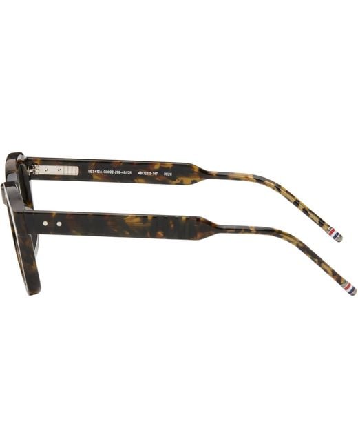 Thom Browne Black Acetate Rectangular Sunglasses for men