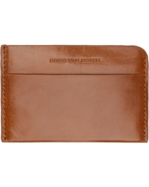 Dries Van Noten Black Leather Card Holder for men