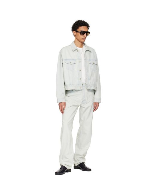 Fear Of God Gray Bleach Washed Denim Straight 5 Pocket Jeans for men