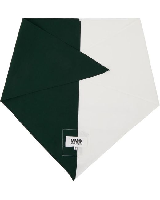 MM6 by Maison Martin Margiela Off-white & Green Contrast Foulard Scarf