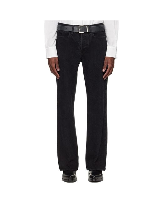 Sir Black Bootcut Washed Jeans for men