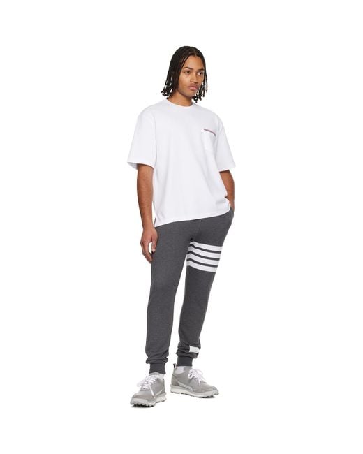 Thom Browne Black Classic Loopback 4-Bar Sweatpants for men