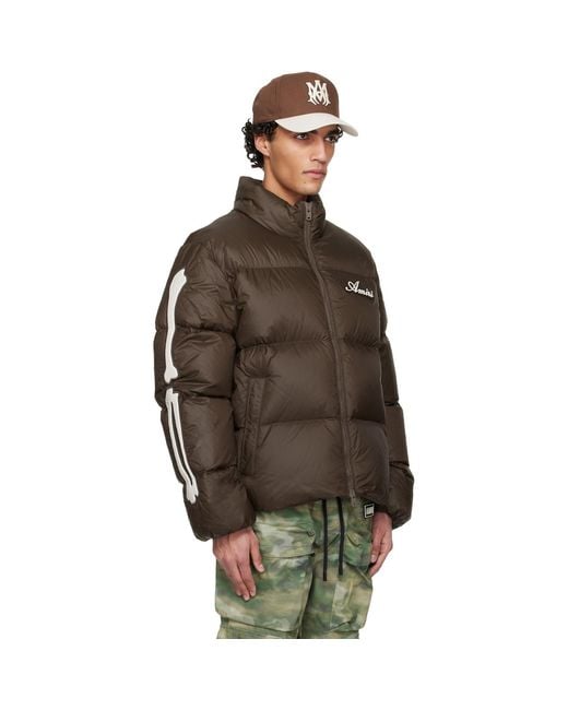 Amiri Brown Bones Down Jacket for men