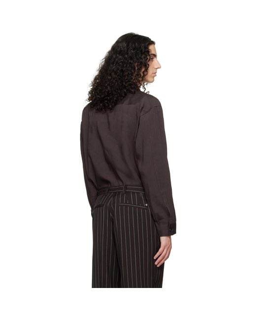 Boss Black Flap Pocket Linen Shirt for men