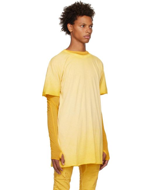 Boris Bidjan Saberi Yellow One Piece T-shirt for men