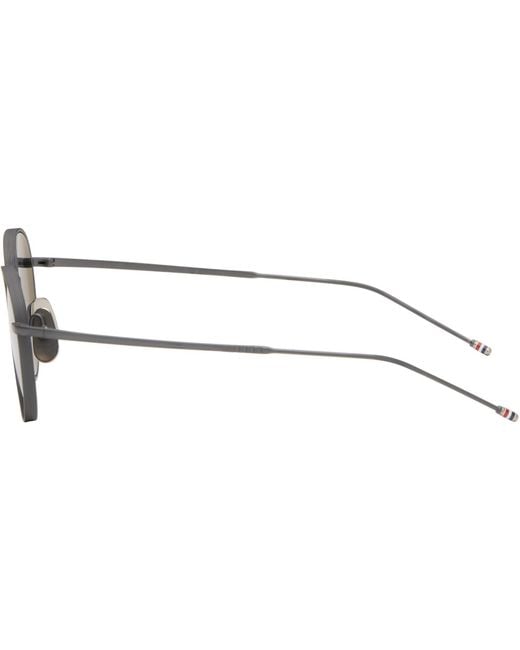 Thom Browne Gray Titanium Round Sunglasses for men