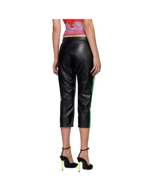 Miaou Black Capri Faux-leather Trousers