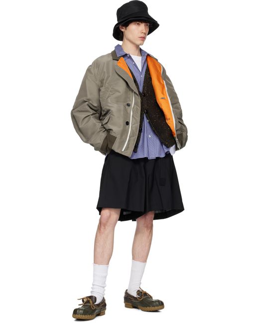 メンズ Sacai ブラック Suiting ショートパンツ Black