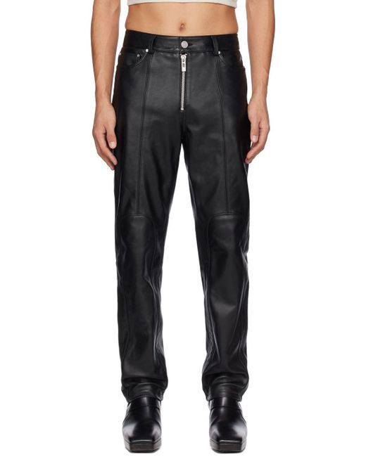 Han Kjobenhavn Cutline Zip Leather Pants in Black for Men | Lyst