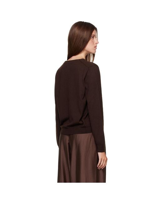 Cordera Brown Merino Wool Button Cardigan