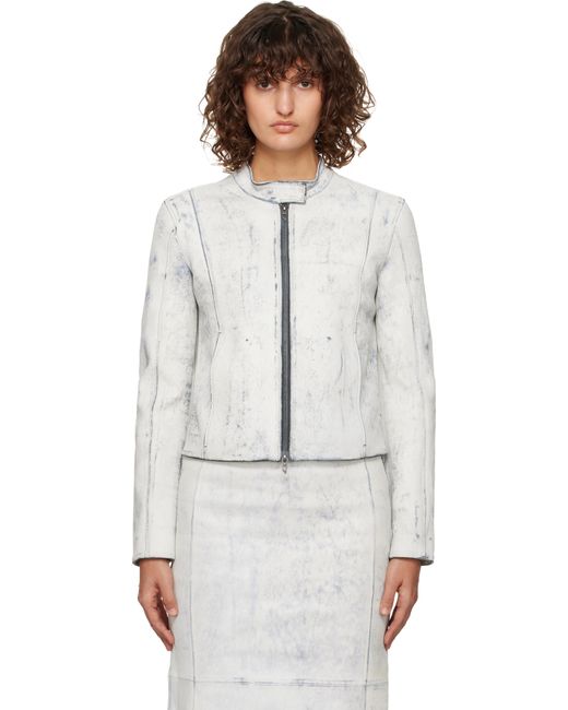 DIESEL ホワイト L-Yric レザージャケット White