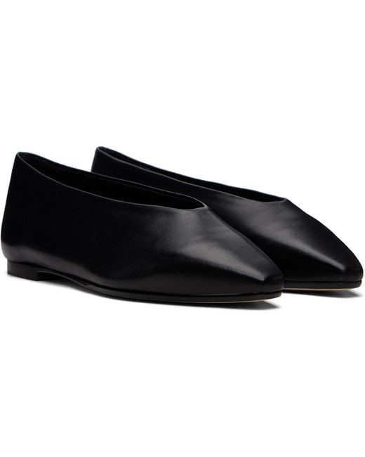 Aeyde Black Betty Square-Toe Ballerina Flats