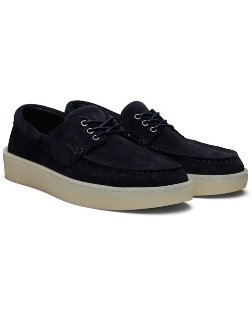 Boss Black Suede Boat Shoes for men