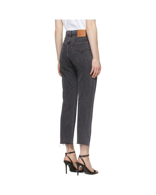 Levi's Grey Wedgie Straight Jeans in Gray | Lyst