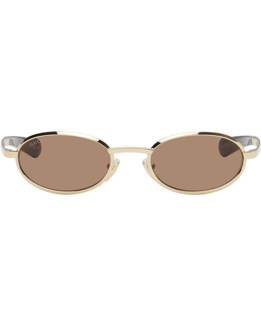 Gucci Black Oval Frame Sunglasses for men